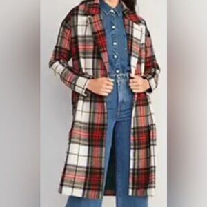 Old Navy Double Breasted Plaid Coat XS like new!
